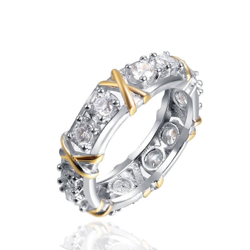Cross Moissanite Ring