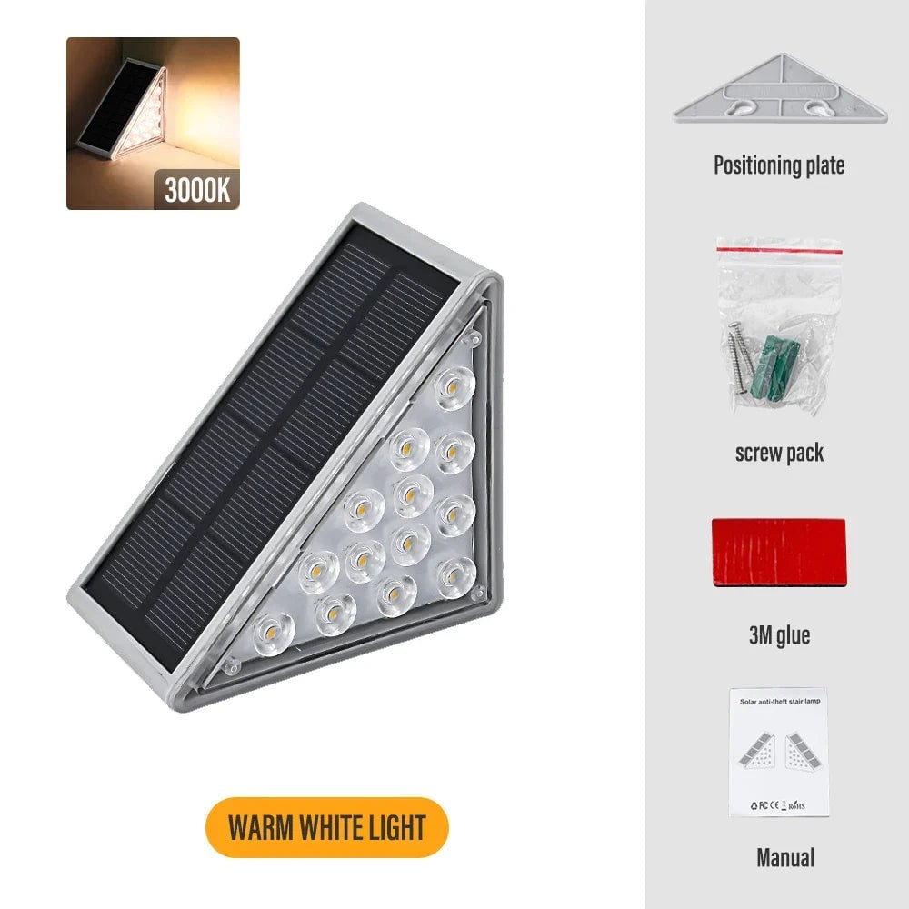 LED Solar Step Lights Waterproof Outdoor Stair Lights