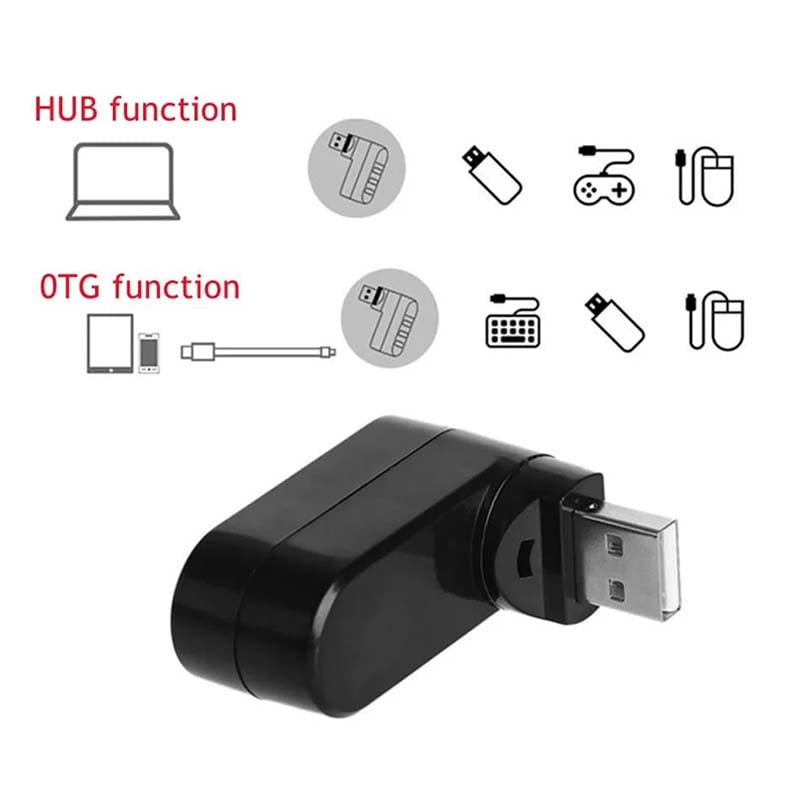4-in-1 Rotating USB Hub