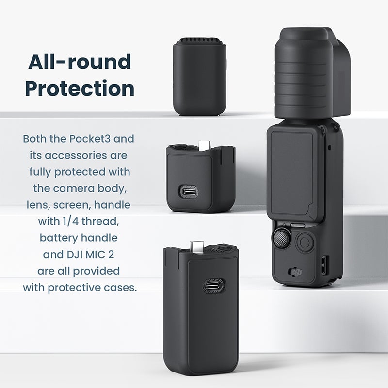 Silicone Protective Case for Osmo Pocket 3, Lens Cover, Gimbal Protective Accessories