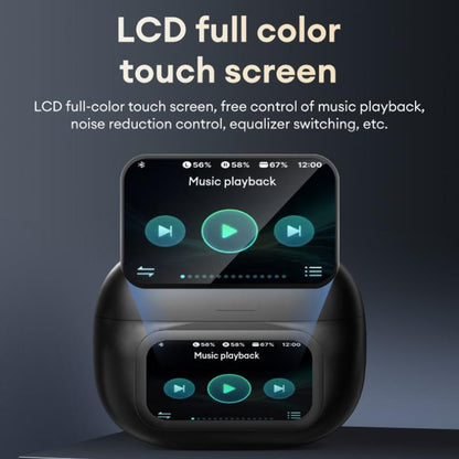 Auriculares inalámbricos con clip y pantalla táctil LCD a todo color