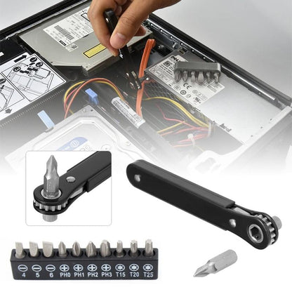 Mini Ratcheting Offset Screwdriver and Bit Set