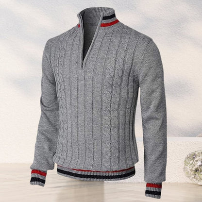 Color Block Turtleneck With Zip Closure