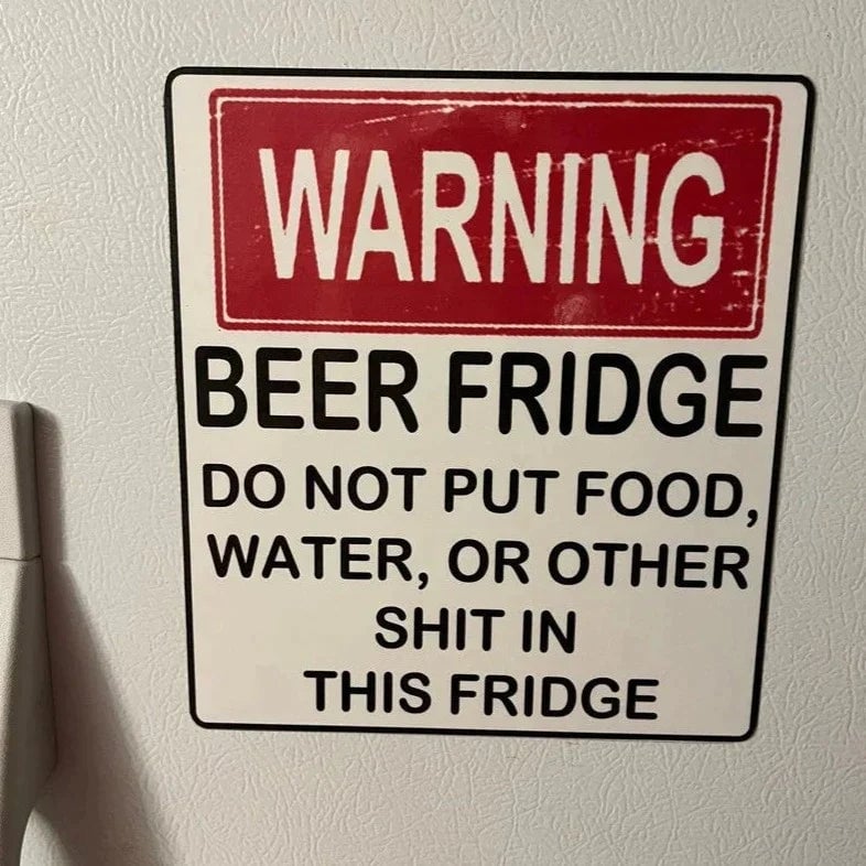 Funny Beer Fridge Vintage Sticker Sign