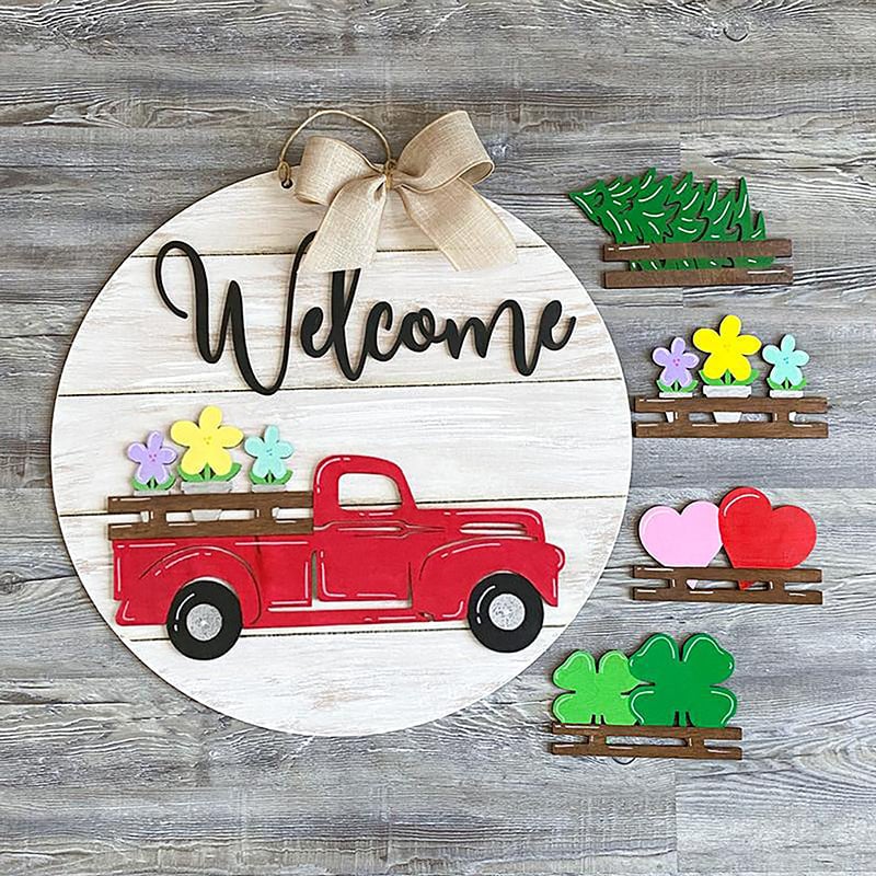 Interchangeable Vintage Truck Welcome Sign