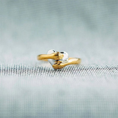 Feel My Love Hug Heart Ring