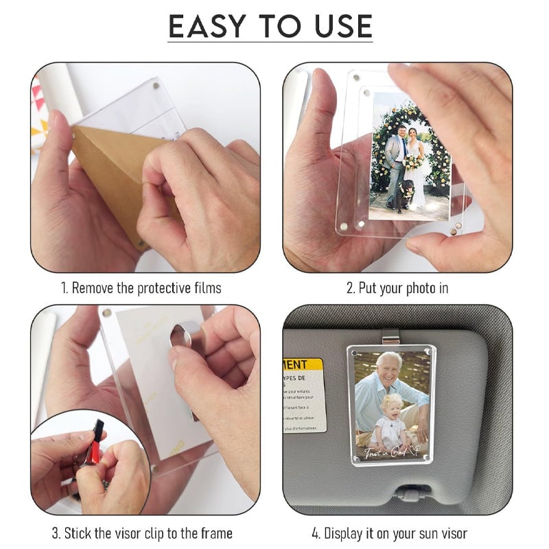 Acrylic Sun Visor Photo Holder