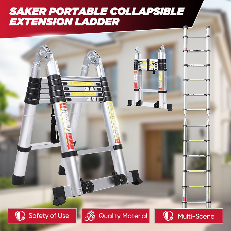 Sakerplus Portable Collapsible Extension Ladder