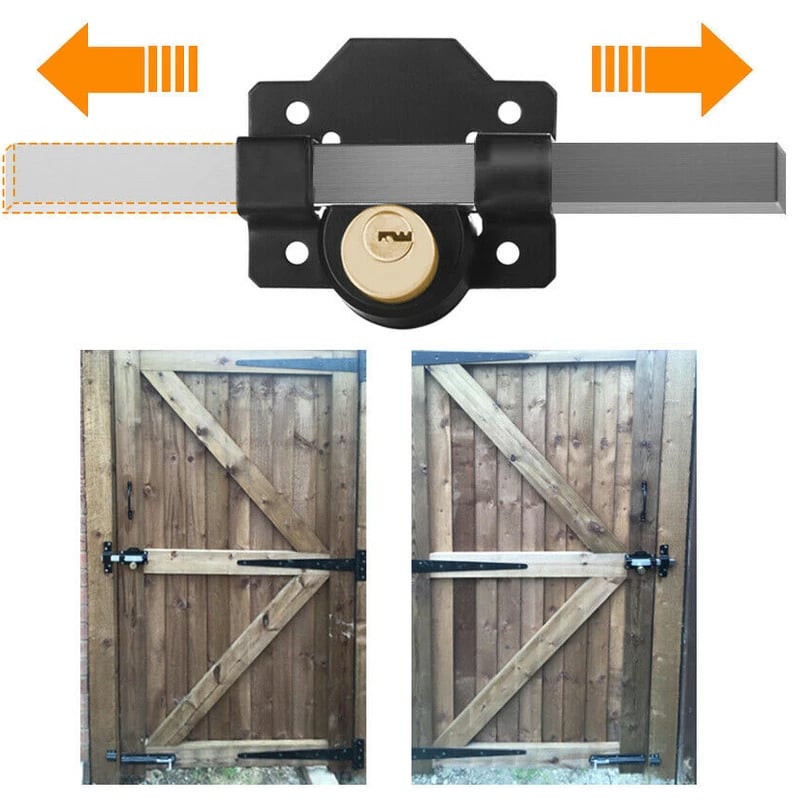 Garden gate spring crossbar lock