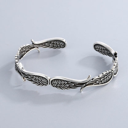 Angel Wings Vintage Style Sterling Bracelet