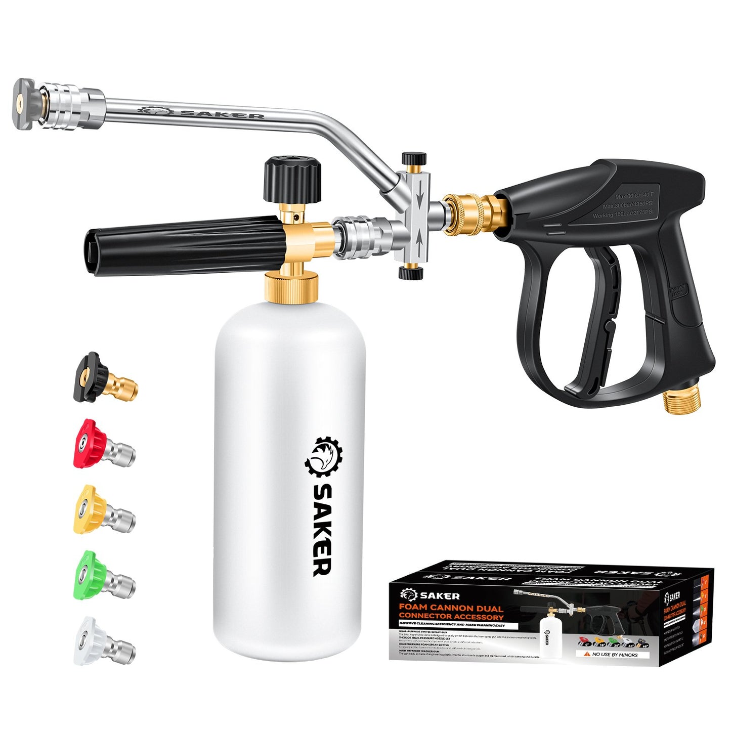 Enhance Your Car Washing Experience - Sakerplus Foam Cannon Dual Connector Accessory