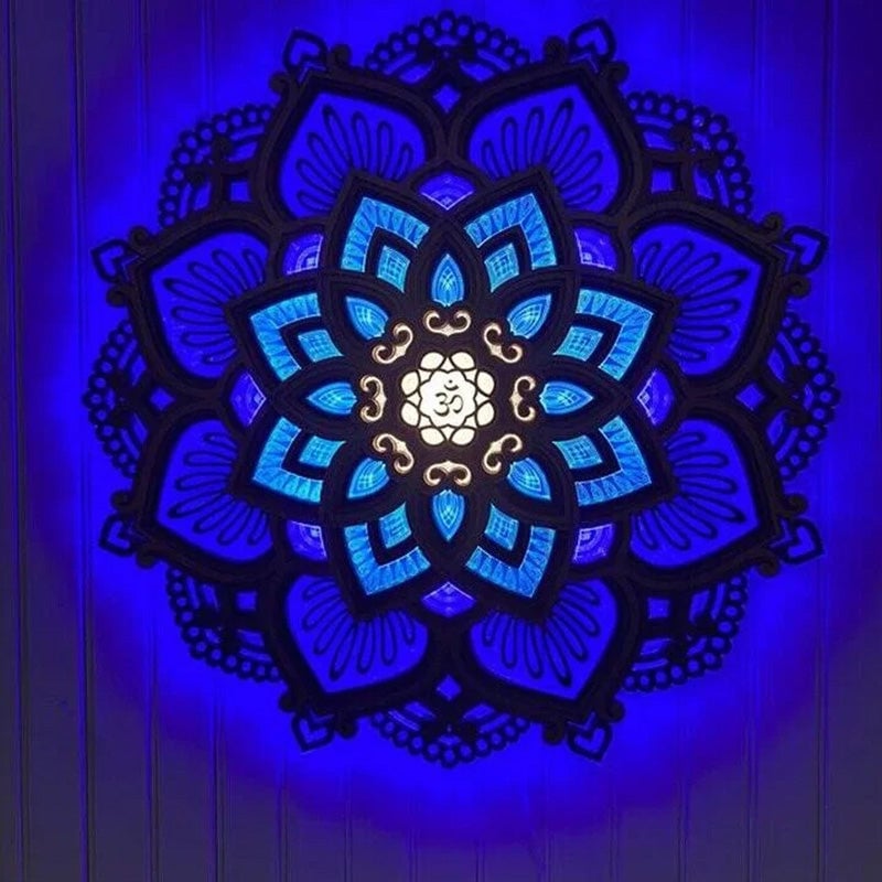Handmade Wooden Mandala Wall Lamp