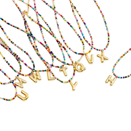 Letter Beaded Necklace