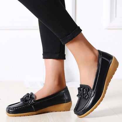 Women Solid Color Bowknot Casual Loafers