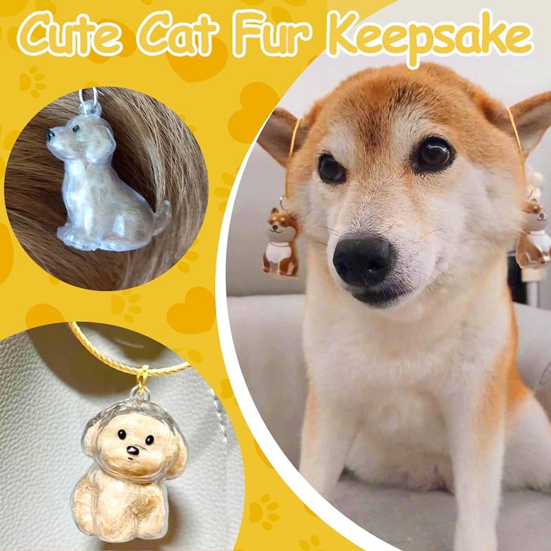 A cute puppy-shaped fur storage keychain