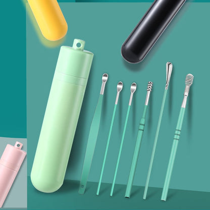 6 Counts Set Stainless Steel Spiral Ear Massage Cleaning Tool