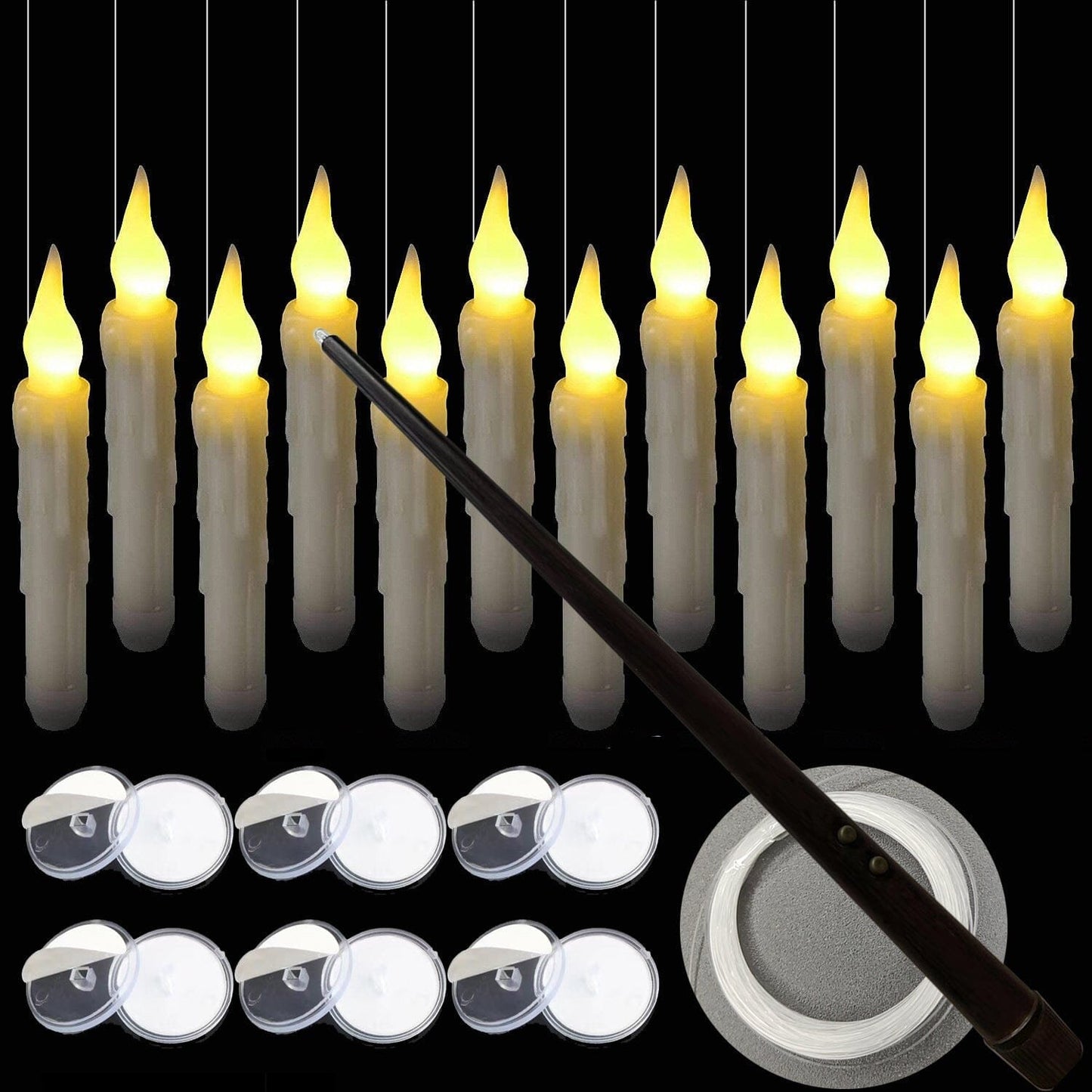 🪄🪄Fantasy Floating Candles with Wand Remote