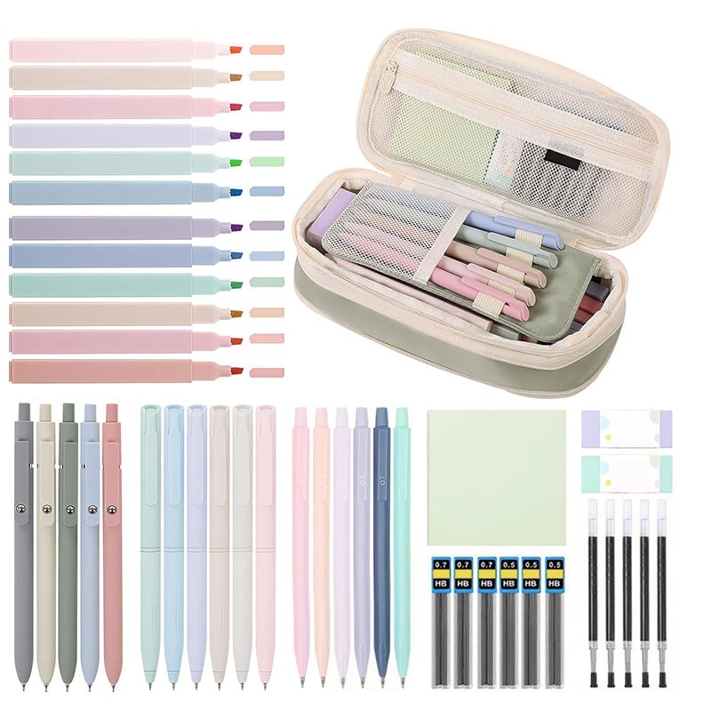 Sakerplus Cute Pink School Supplies Set