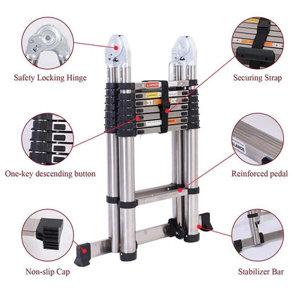 Sakerplus Portable Collapsible Extension Ladder