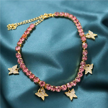 Rhinestone Butterfly Choker