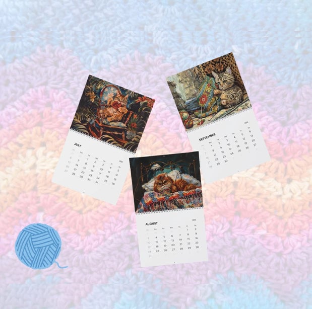 Crochet Cats Wall Calendars (2025)