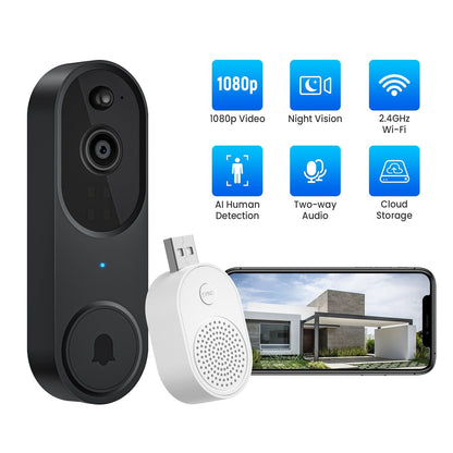 Wireless Smart Doorbell Camera – Outdoor Surveillance with HD Night Vision