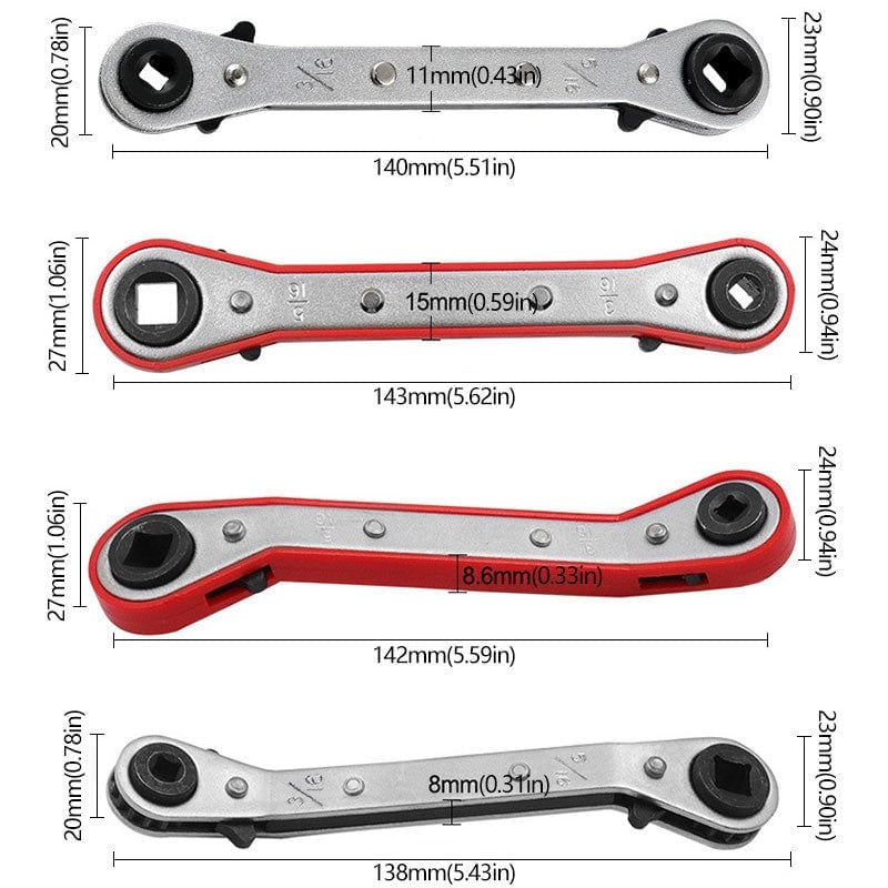 Maintenance Double-ended Square Ratchet Wrench