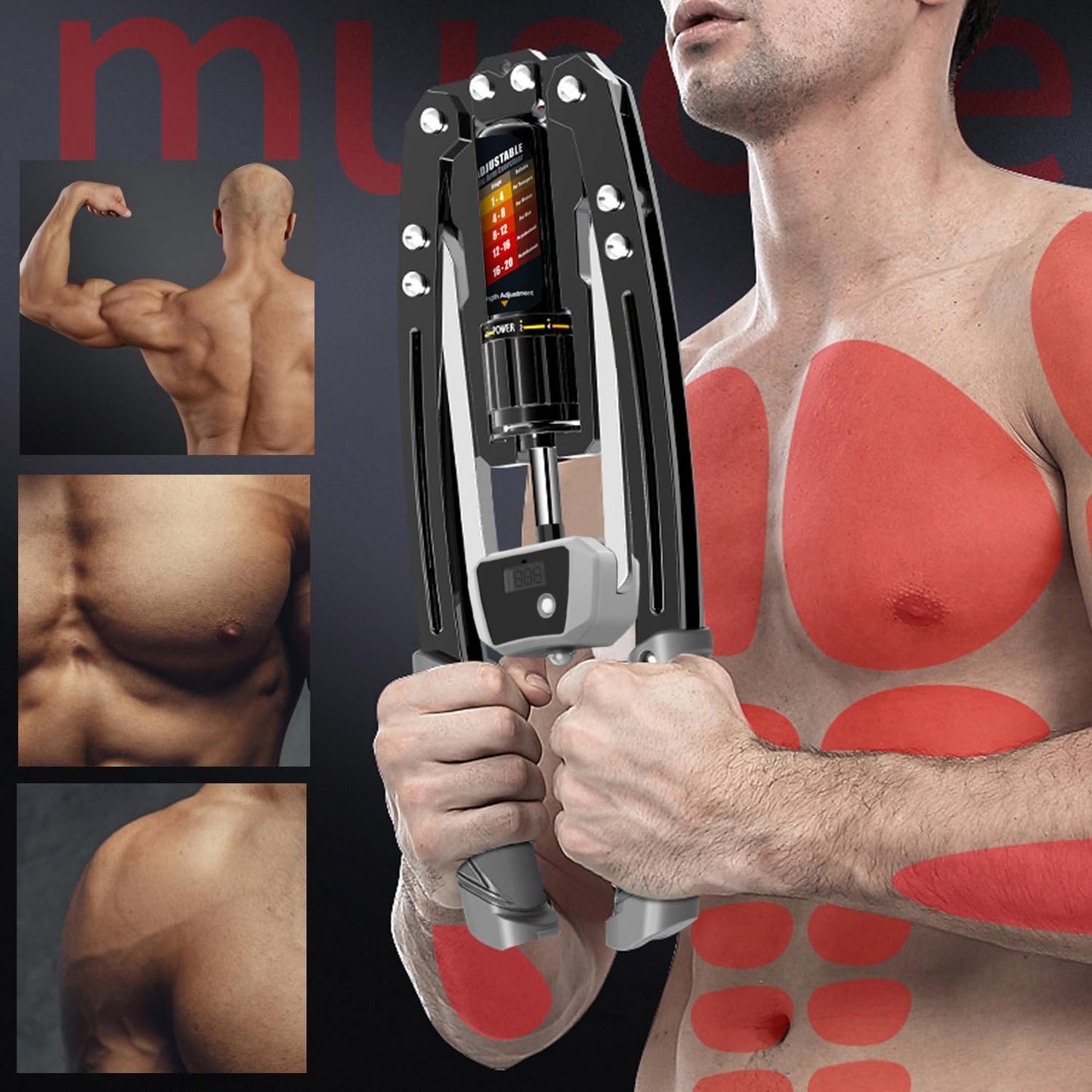 Adjustable Hydraulic Arm Strength Trainer (with LED counter)