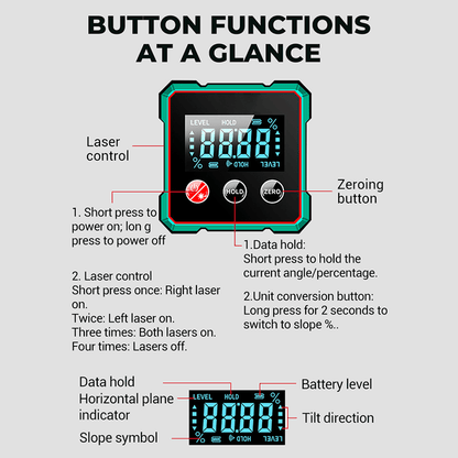 Magnetic Digital Angle Finder with Electronic Laser