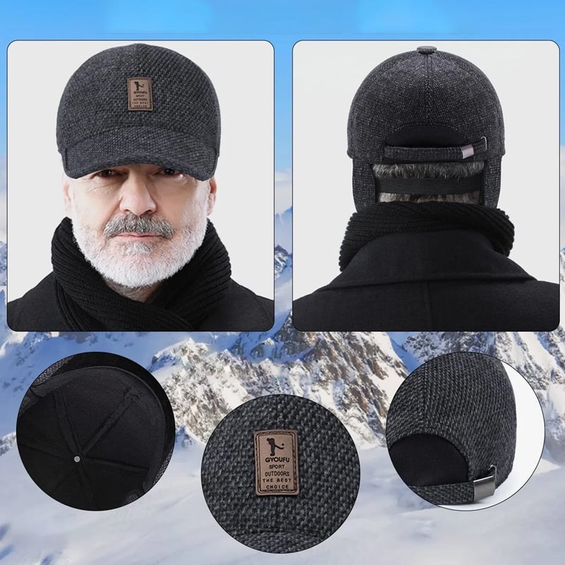 🧢Winter Baseball Cap with Ear Muffs🧢