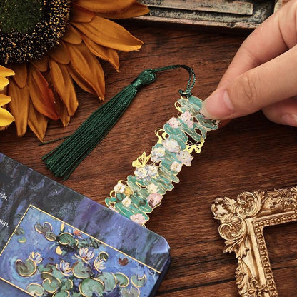 Retro oil painting hollow bookmark
