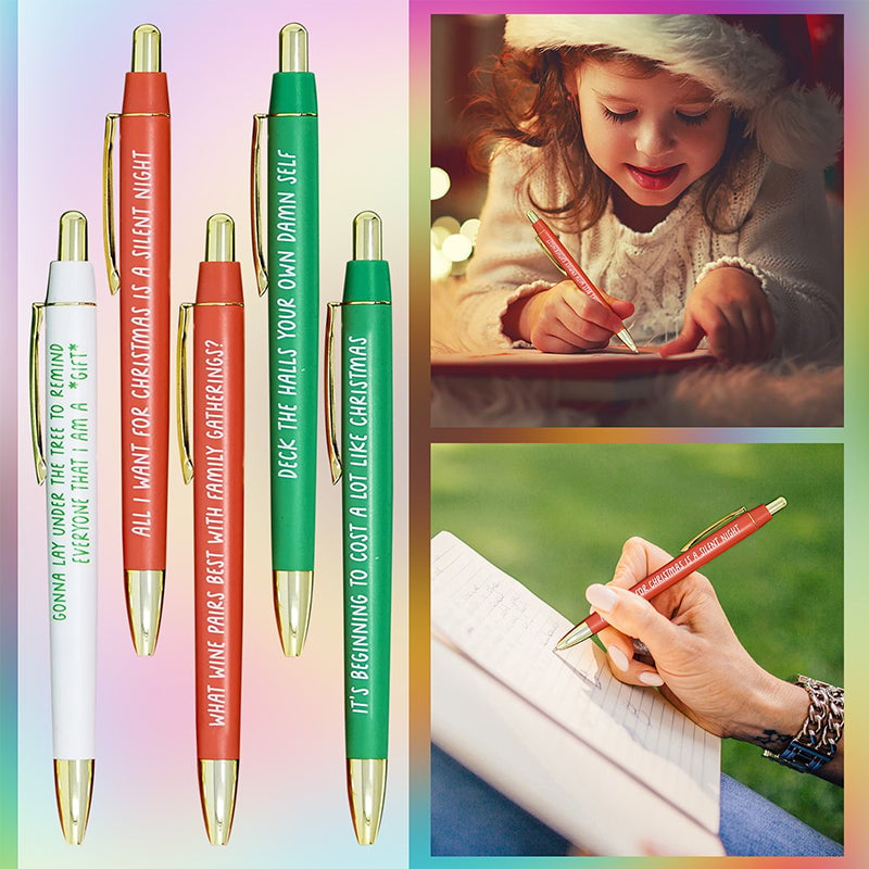 Retractable Christmas Multicolor Ballpoint Pen