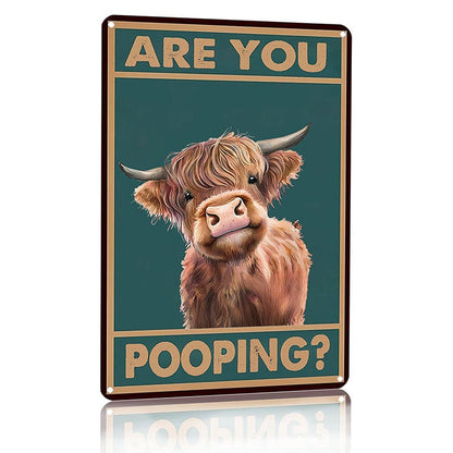 Vintage Highland Cow Tin Sign