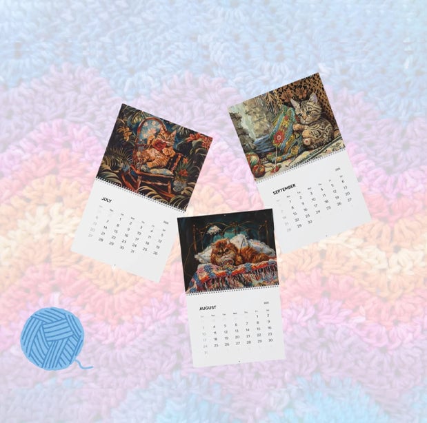 Crochet Cats Wall Calendars (2025)