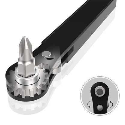 Mini Ratcheting Offset Screwdriver and Bit Set