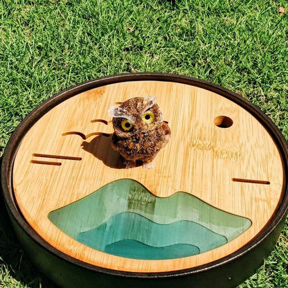 Natural Crystal Gravel Epoxy Owl Ornament
