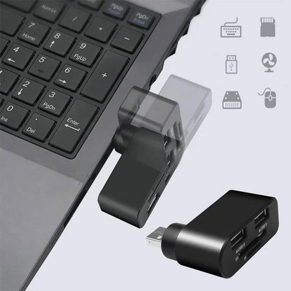 4-in-1 Rotating USB Hub