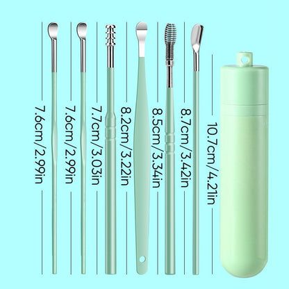 6 Counts Set Stainless Steel Spiral Ear Massage Cleaning Tool