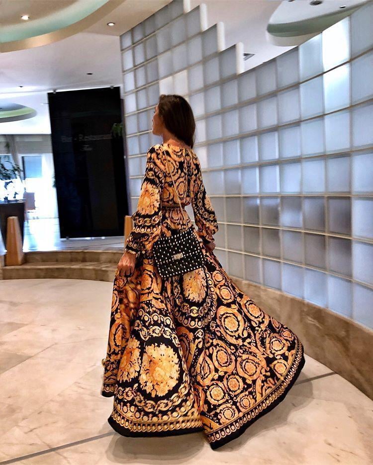 New Elegant designer inspired Vintage floral wrap maxi dress