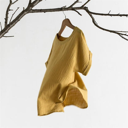 Bamboo & Cotton O-neck Solid Color T-shirt