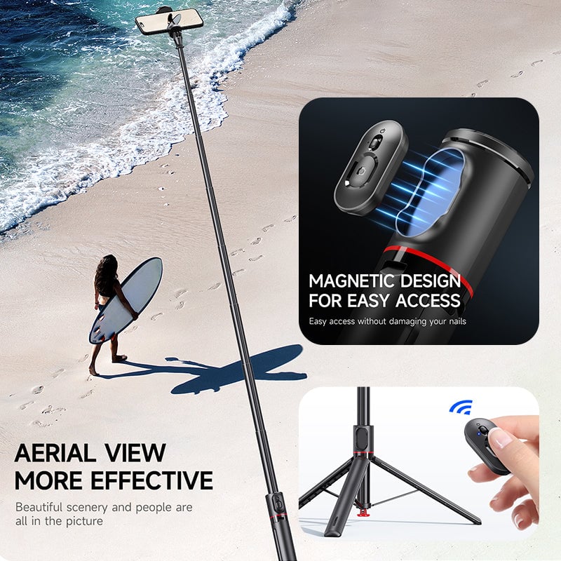 Extendable Magnetic Tripod With Bluetooth Remote Control