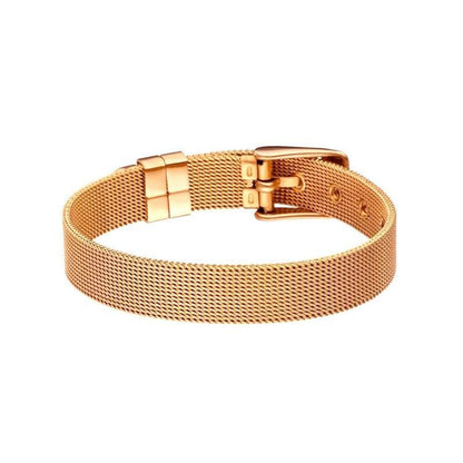 Women Stainless Steel Mesh Set Charm Bracelet