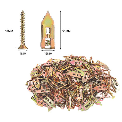 Drywall Expansion Anchors + High Strength Zinc Screws Kit