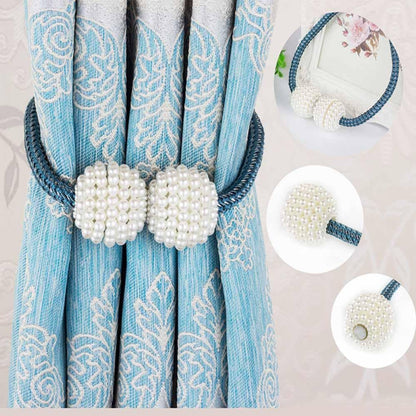 Hirundo Pearl Curtain Tiebacks with Strong Magnetic Clips, 2 pcs