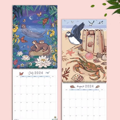 🗓️2024 Nature and Wildlife Art Wall Calendar🗓️