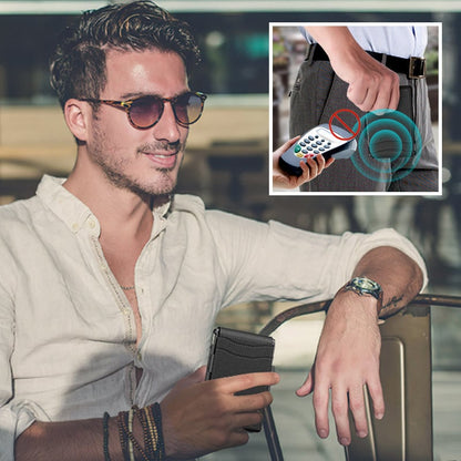 Men's Business Style Pu Leather Card Slots for AirTag