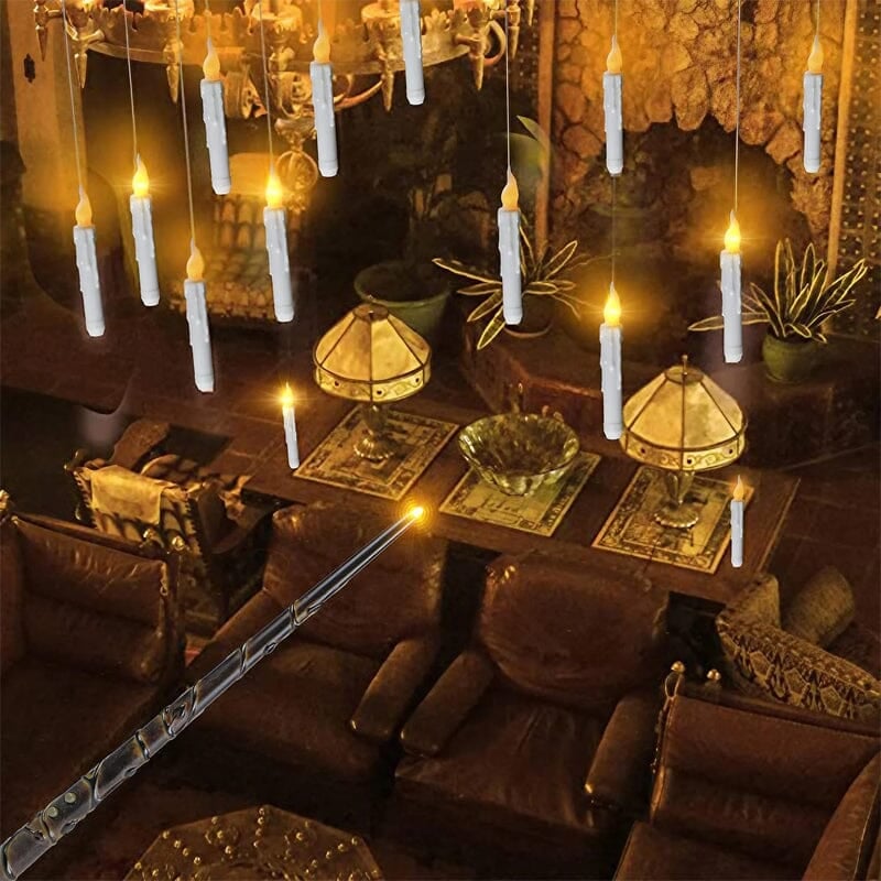 🪄🪄Fantasy Floating Candles with Wand Remote