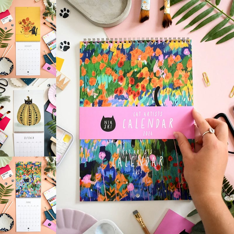 2024 Cats in Art Wall Calendar