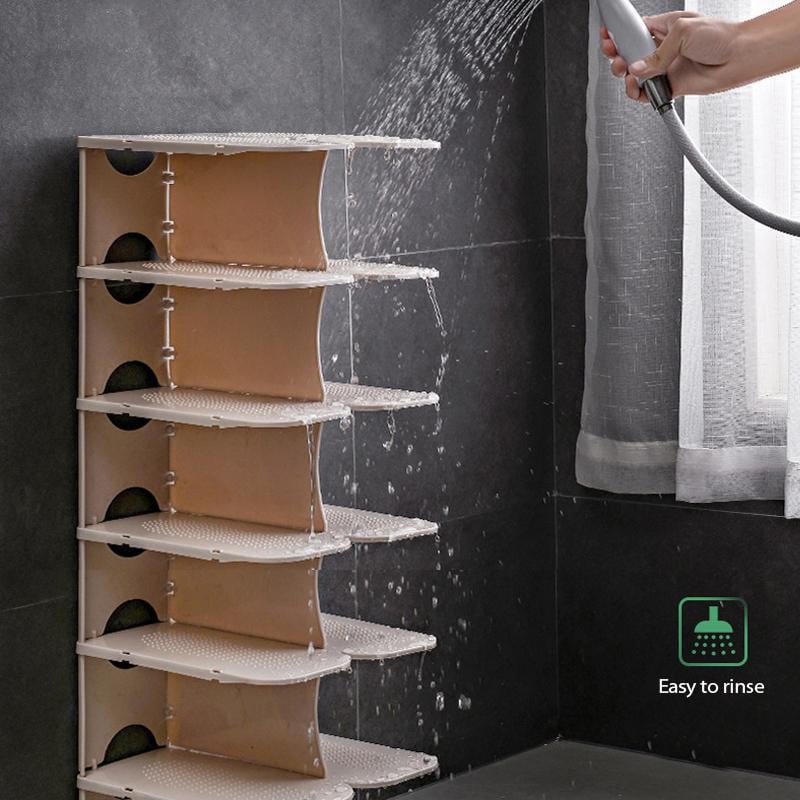 Vertical Shoe Rack Layer 6 Plastic Detachable Combination Shoe Storage Rack
