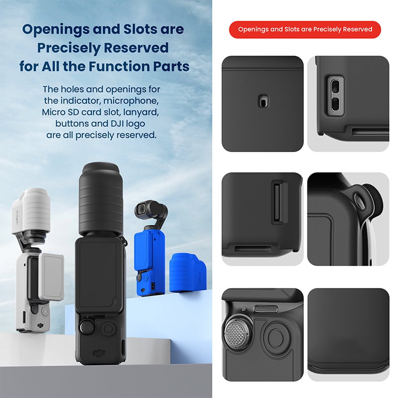 Silicone Protective Case for Osmo Pocket 3, Lens Cover, Gimbal Protective Accessories